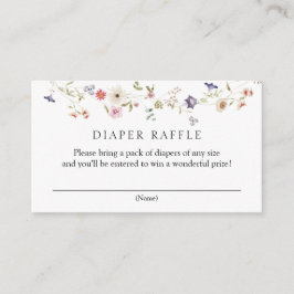 Wildblomme Diaper Raffle Baby Shower Tilläggskort