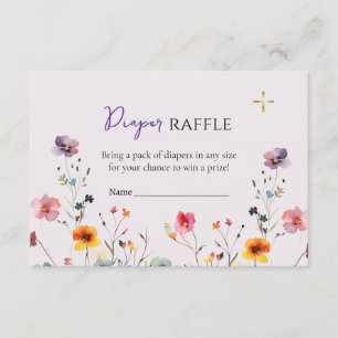 Wildblomme Diaper Raffle Orthodox Baby Shower Card Tilläggskort