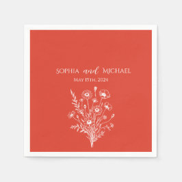 Wildblomme Elegance-Bröllop-Napkins Pappersservett