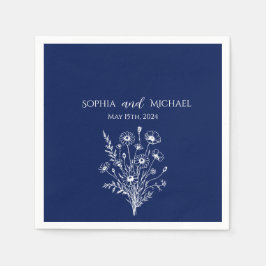 Wildblomme Elegance-Bröllop-Napkins Pappersservett