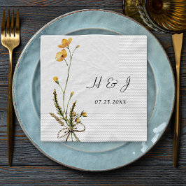 Wildblomme Elegant Modern Rustic Garden Wedding Pappersservett