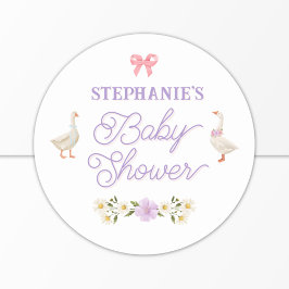 Wildblomme Geese Watercolor Baby Shower Runt Klistermärke