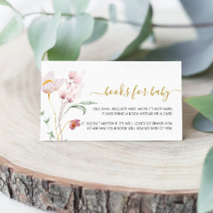 Wildblomme Gentle Baby Shower Bok för Baby Tilläggskort