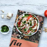 Wildblomme gult boho mönster, eget namn svart kökshandduk<br><div class="desc">Garden mönster eget namn,  svart orange Kitchen Towes</div>