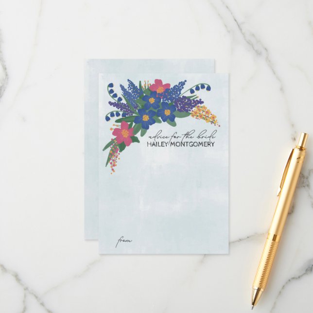 Wildblomme Inbjudningskort för möhippan Advice Inf (Fram/Back In Situ)