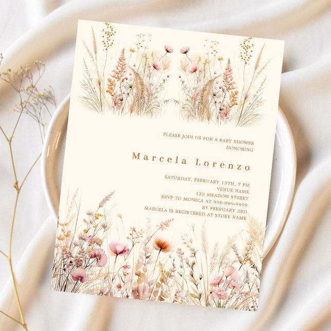Wildblomme kräpppersiko boho budget Baby Shower (Skapare uppladdad)