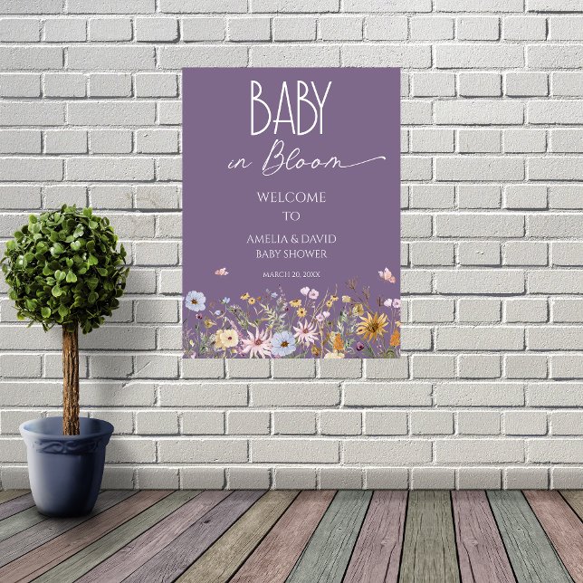 Wildblomme Lila Baby i Bloom Baby Shower Poster (Skapare uppladdad)