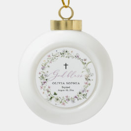 Wildblomme Lila Girl Girl Baptism Boll Ornament