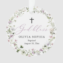 Wildblomme Lila Girl Girl Girl Baptism Acrylic Orn