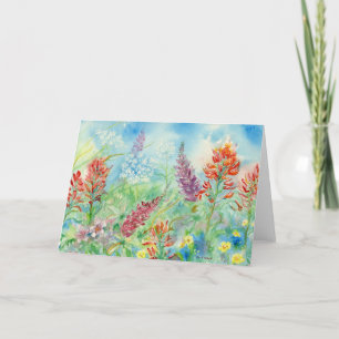 Wildblomme Meadow Blank Notecard Tack Kort