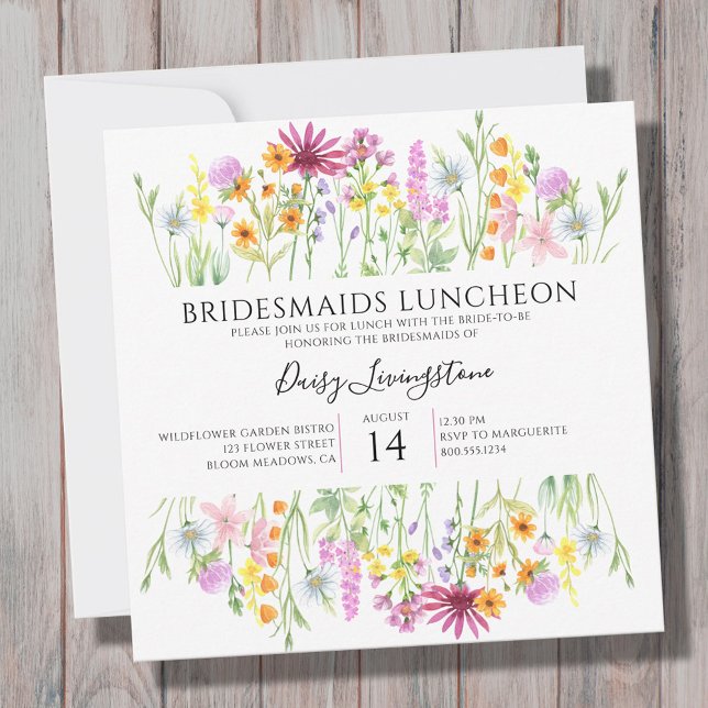 Wildblomme Meadow Bridesmaids Luncheon Inbjudningar (Skapare uppladdad)