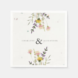 Wildblomme Meadow Garden Wedding Pappersservett