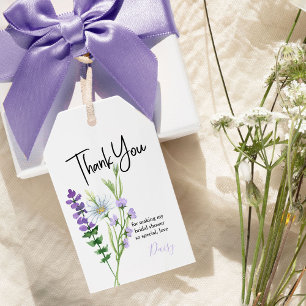 Wildblomme Meadow Lilac Lila Tack Gift Märkres Presentetikett