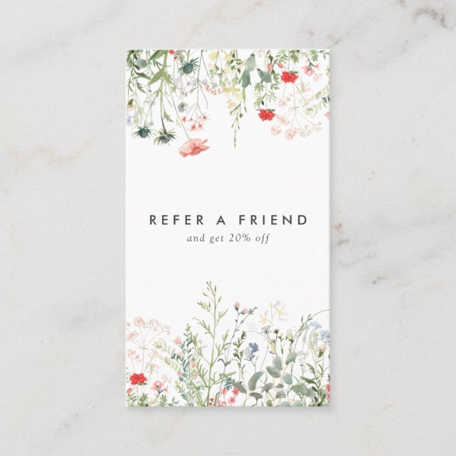 Wildblomme Meadow Rabattkort (Framsida)