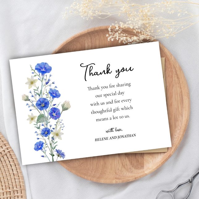 Wildblomme Modern Rustic Botanical Baby Shower Tack Kort (Wildflower Modern Rustic Botanical Baby Shower Thank You Card)