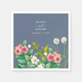 Wildblomme Periwinkle Dusty Blue Bröllop Pappersservett