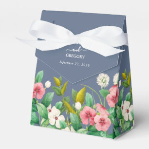 Wildblomme Periwinkle Dusty Blue Bröllop Presentaskar