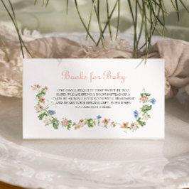 Wildblomme Rosa Bow Baby Shower Bokar för Baby Tilläggskort