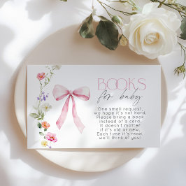 Wildblomme Rosa Bow Bokar för baby biljett Tilläggskort