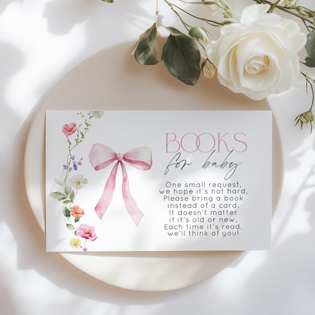 Wildblomme Rosa Bow Bokar för baby biljett Tilläggskort (Skapare uppladdad)