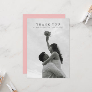 Wildblomme Rosa Elegant bröllop - tackkort Inbjudningar