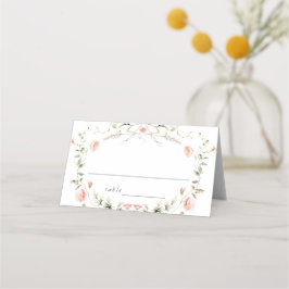 Wildblomme Rosa Watercolor Elegant bröllop Placeringskort