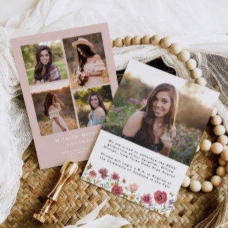 Wildblomme Studenten Announcement Girl 5 Foton Meddelande