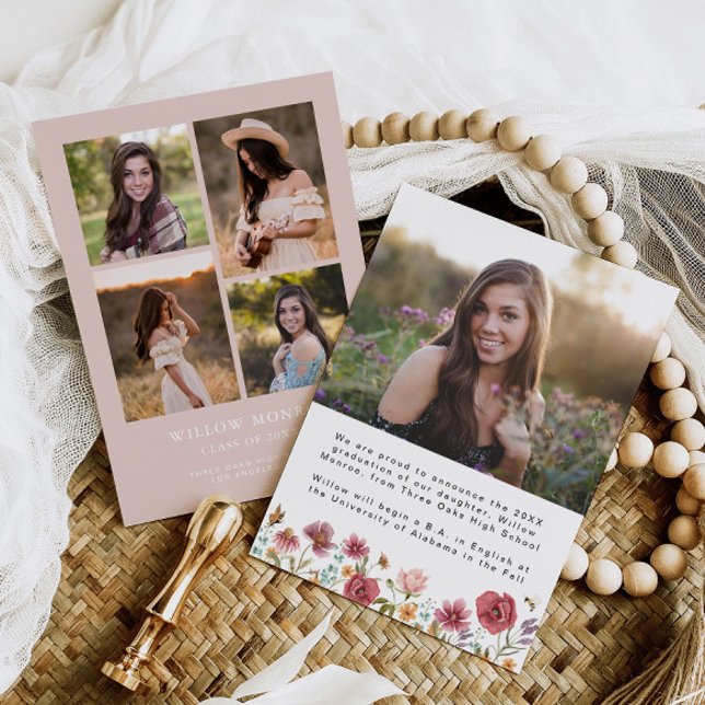 Wildblomme Studenten Announcement Girl 5 Foton Meddelande (Skapare uppladdad)