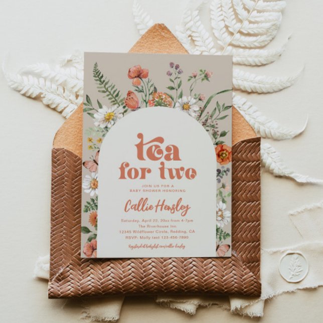 Wildblomme Tea Party Baby Shower Inbjudningar (Skapare uppladdad)