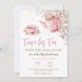 Wildblomme Tea Party Baby Shower Inbjudningar