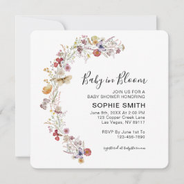 Wildblomme Tea Party Garden Baby in Bloom Inbjudningar