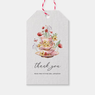 Wildblomme Tea Party Möhippa Favor Presentetikett