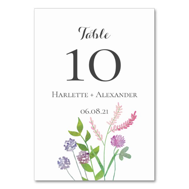 Wildblomme Theme Bordsnummer (Framsidan)