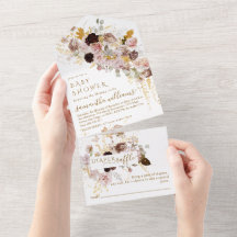 Wildblommefall Elegant Guld Flicka Shower