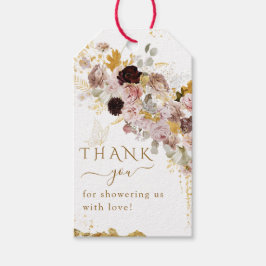 Wildblommefall Elegant Guld Flicka Shower Presentetikett