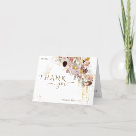 Wildblommefall Elegant Guld Flicka Shower Tack Kort