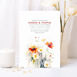 WildblommElegant Romantic Bröllop Inbjudningar