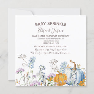 Wildblommepumpkin Flicka Sprinkle Shower Inbjudningar