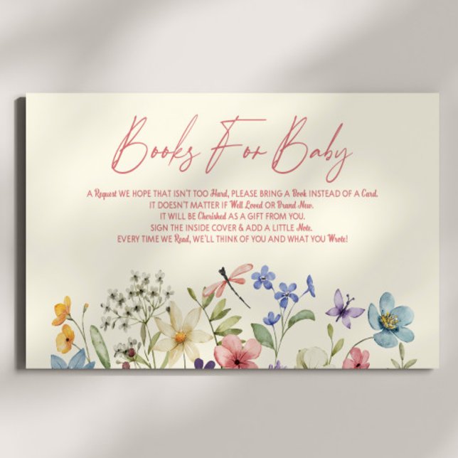 Wildblommes Blommigt Baby Shower Bokar för Baby Tilläggskort (Skapare uppladdad)