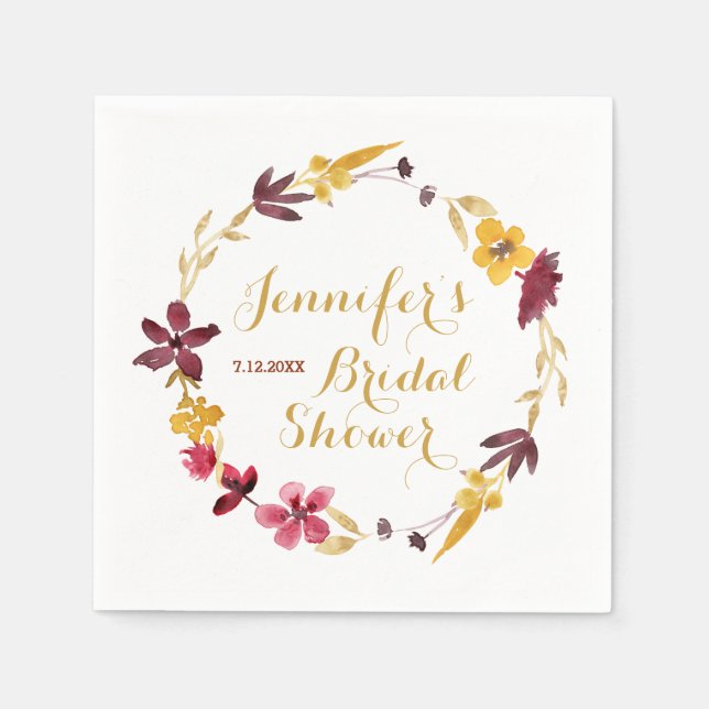 Wildblommes krans Napkins Pappersservett (Framsidan)