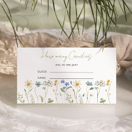 Wildblommes Neutralt Baby Shower Hur många kaniner Tilläggskort