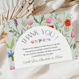 Wildblommes vita Blommigt Baby Shower Tack för dit Inbjudningar