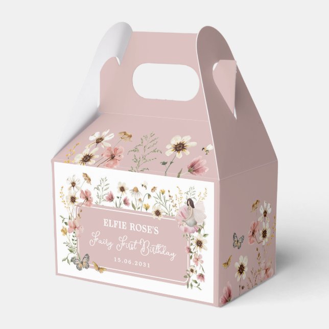 WildblommFairy Dusty Rosa Garden Tea Party Presentaskar (Framsidan Sidan)