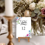 WildblommGarden Elegant Blommigt Bröllop Bordsnummer<br><div class="desc">Kort för bordsnummer av Wildblomma bröllop med blommigt av vattenfärg och elegant. Konstruktion av vattenfärgad blommigt med vild blommor och grönt i skuggor av rosa blå periwinkle lavender grönt och magenta. Modern, söt vibrerande och färgstark denna botaniska blommigt-trädgårdsdesign har charmen och romantik i en bohemisk vild-blomma. Perfekt för ett orustiskt...</div>
