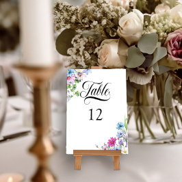 WildblommGarden Elegant Blommigt Bröllop Bordsnummer