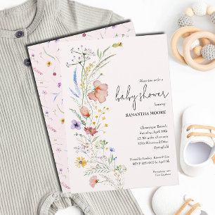 WildblommGirl Baby Shower Inbjudningar
