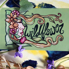 WildblommGoddess Rektangulärt Klistermärke