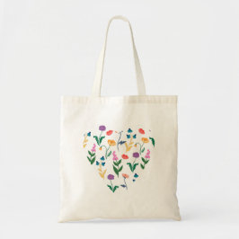 WildblommHeart Tote Bag Tygkasse