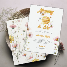 Wildblommhonung Comb Mamma Bee Flicka Shower Inbjudningar