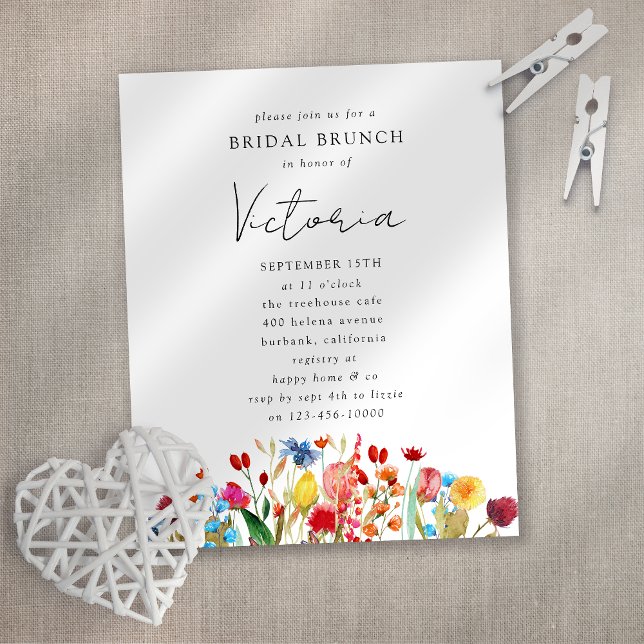 WildblommInbjudningskort för möhippan (Skapare uppladdad)